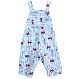 Vintage Health-Tex Fire Truck Overalls 3M Baby Junior Fireman USA Romper